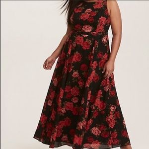 Floor Length Floral Print Formal Dress